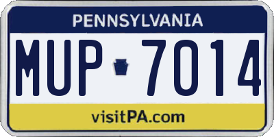 PA license plate MUP7014