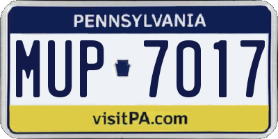 PA license plate MUP7017