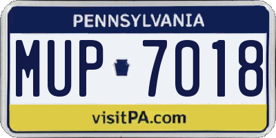 PA license plate MUP7018