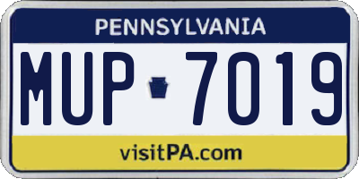 PA license plate MUP7019