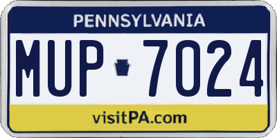 PA license plate MUP7024
