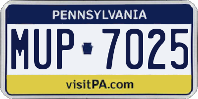 PA license plate MUP7025