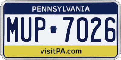 PA license plate MUP7026