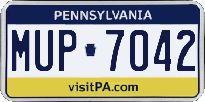 PA license plate MUP7042
