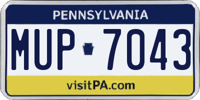 PA license plate MUP7043