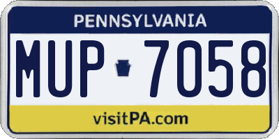 PA license plate MUP7058