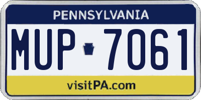 PA license plate MUP7061