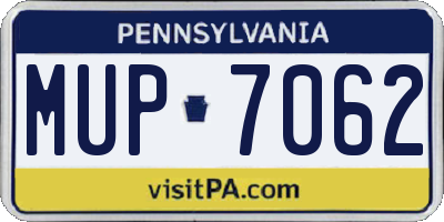 PA license plate MUP7062
