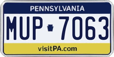 PA license plate MUP7063