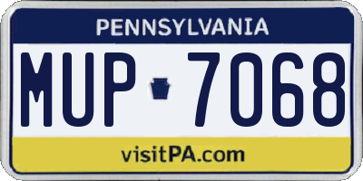 PA license plate MUP7068