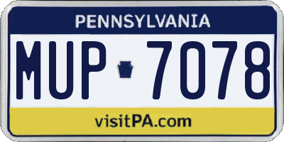 PA license plate MUP7078