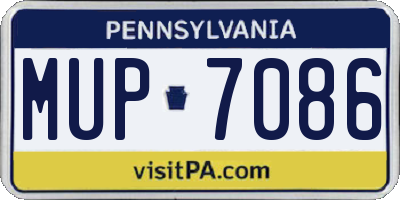 PA license plate MUP7086
