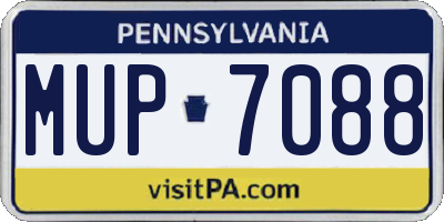 PA license plate MUP7088