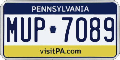 PA license plate MUP7089