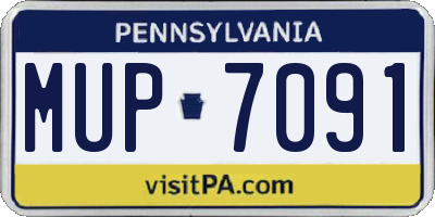 PA license plate MUP7091