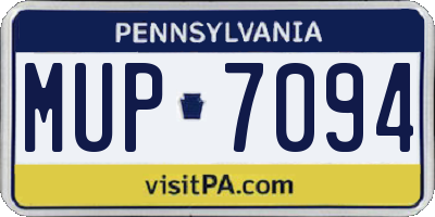 PA license plate MUP7094