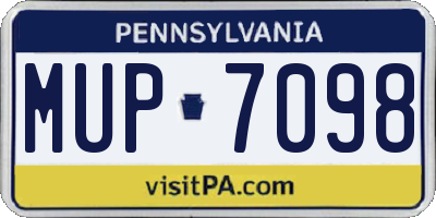 PA license plate MUP7098