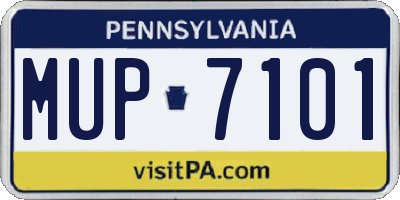 PA license plate MUP7101