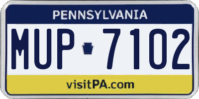 PA license plate MUP7102