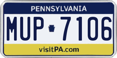 PA license plate MUP7106