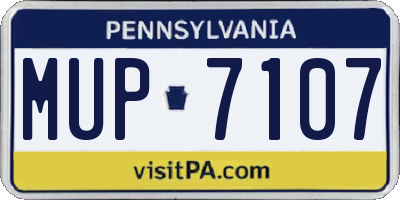 PA license plate MUP7107