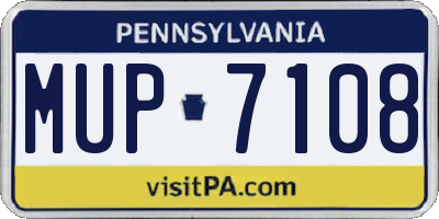 PA license plate MUP7108