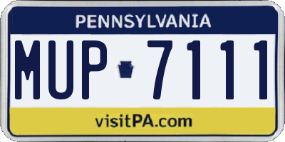 PA license plate MUP7111