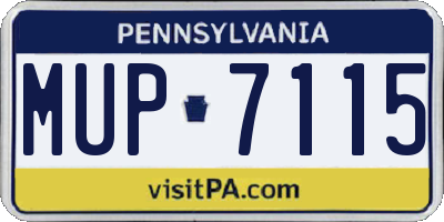 PA license plate MUP7115