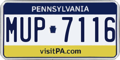 PA license plate MUP7116