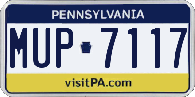 PA license plate MUP7117