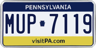 PA license plate MUP7119