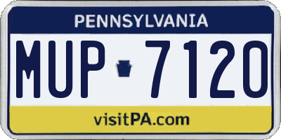 PA license plate MUP7120