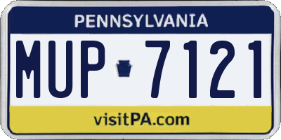 PA license plate MUP7121