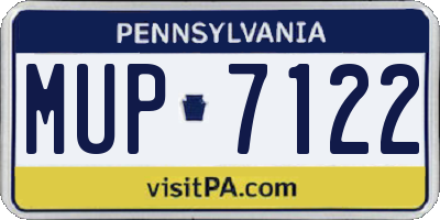 PA license plate MUP7122