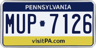 PA license plate MUP7126