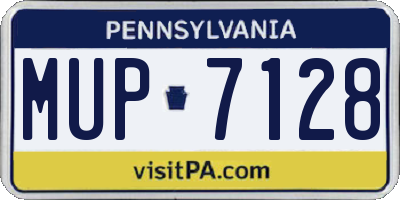 PA license plate MUP7128