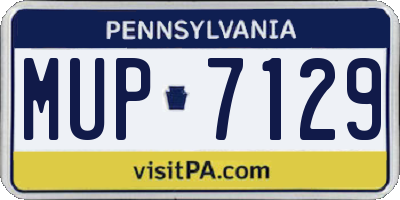 PA license plate MUP7129
