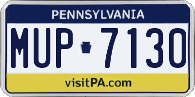 PA license plate MUP7130