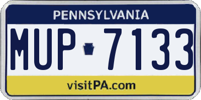 PA license plate MUP7133