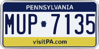 PA license plate MUP7135