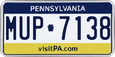 PA license plate MUP7138