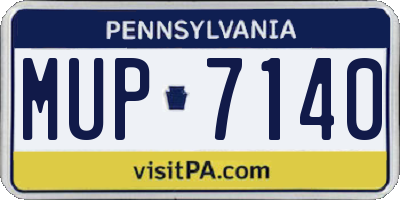 PA license plate MUP7140