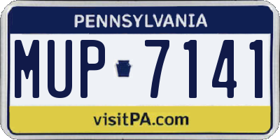 PA license plate MUP7141
