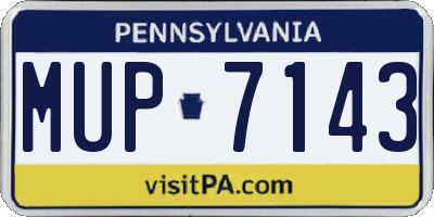 PA license plate MUP7143