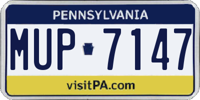 PA license plate MUP7147