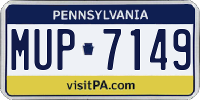 PA license plate MUP7149