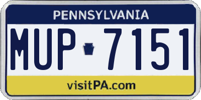 PA license plate MUP7151