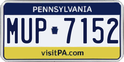 PA license plate MUP7152