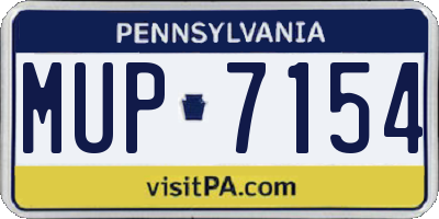 PA license plate MUP7154