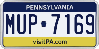 PA license plate MUP7169